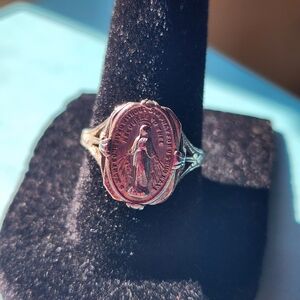 Religious Ring, STERLING SILVER.       SZ 6 3/4